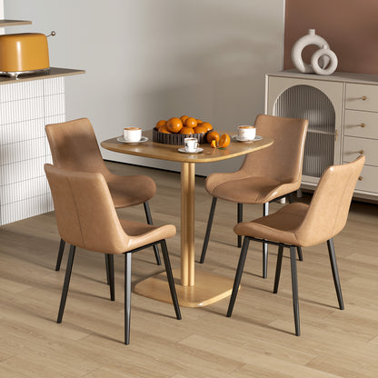 Dining Table for 4 persons modern style kitchen table with wood grain tabletop, 70 x 70 cm, natural wood