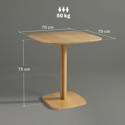 Dining Table for 4 persons modern style kitchen table with wood grain tabletop, 70 x 70 cm, natural wood