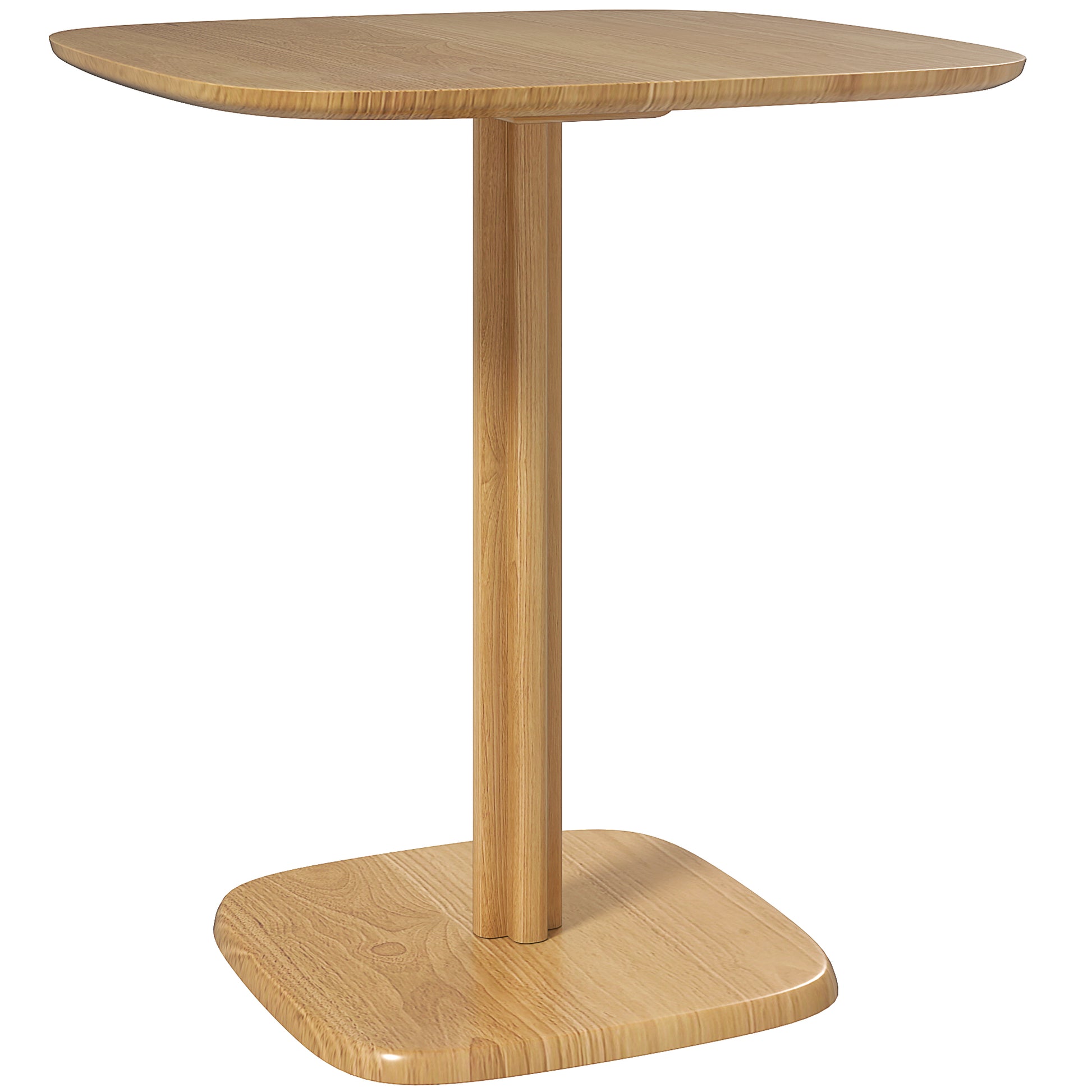 Dining Table for 4 persons modern style kitchen table with wood grain tabletop, 70 x 70 cm, natural wood