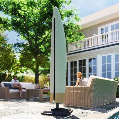 Umbrella Cover for Ø 400 cm Waterproof Weather-Resistant Umbrella Cover with Zipper Drawstring Oxford Fabric UV-Resistant Cantilever Umbrella Covers 220 ×56 cm Beige