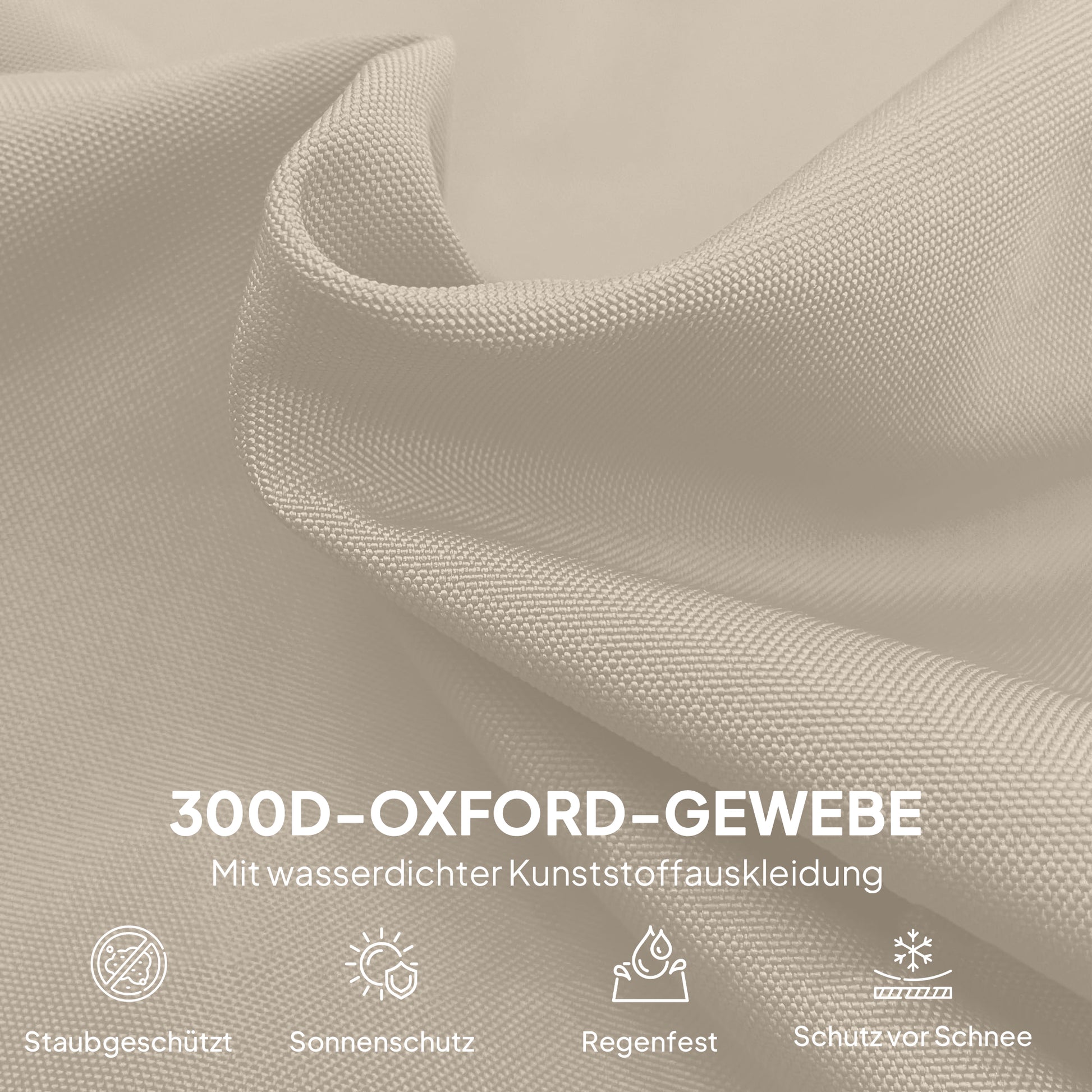 Umbrella Cover for Ø 400 cm Waterproof Weather-Resistant Umbrella Cover with Zipper Drawstring Oxford Fabric UV-Resistant Cantilever Umbrella Covers 220 ×56 cm Beige