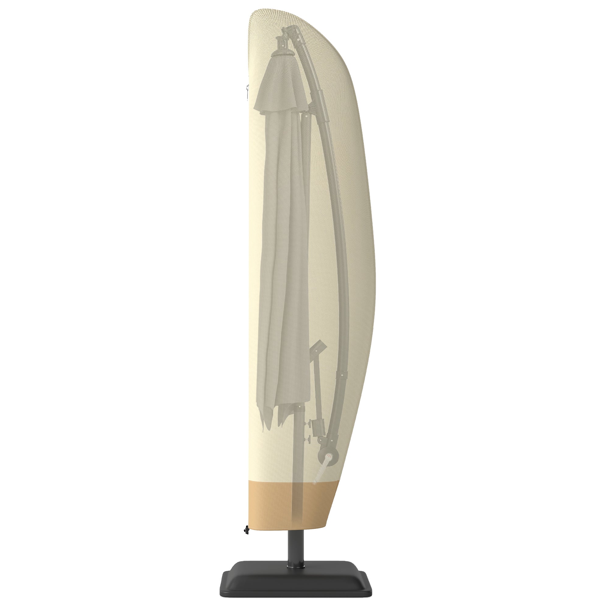 Umbrella Cover for Ø 400 cm Waterproof Weather-Resistant Umbrella Cover with Zipper Drawstring Oxford Fabric UV-Resistant Cantilever Umbrella Covers 220 ×56 cm Beige