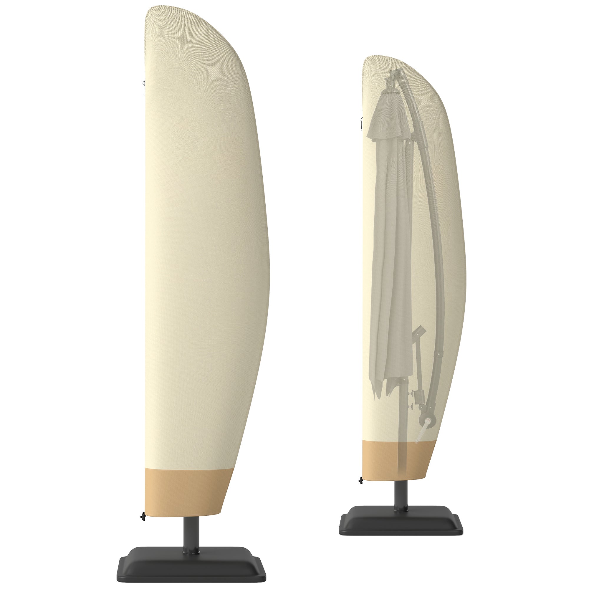 Umbrella Cover for Ø 400 cm Waterproof Weather-Resistant Umbrella Cover with Zipper Drawstring Oxford Fabric UV-Resistant Cantilever Umbrella Covers 220 ×56 cm Beige