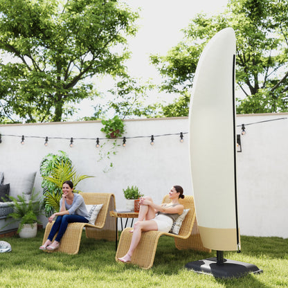 Umbrella Cover for Ø 400 cm Waterproof Weather-Resistant Umbrella Cover with Zipper Drawstring Oxford Fabric UV-Resistant Cantilever Umbrella Covers 220 ×56 cm Beige