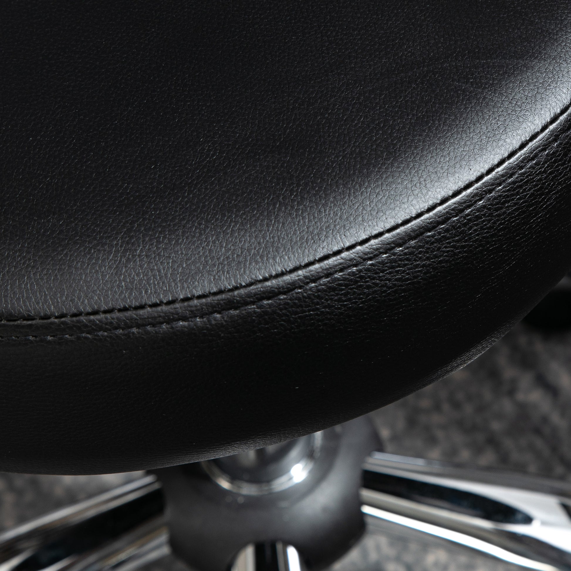 rolling stool adjustable height swivel salon stool with backrest, wheels, work stool for office, living room, faux leather, 45 x 54 x 73-88 cm, black
