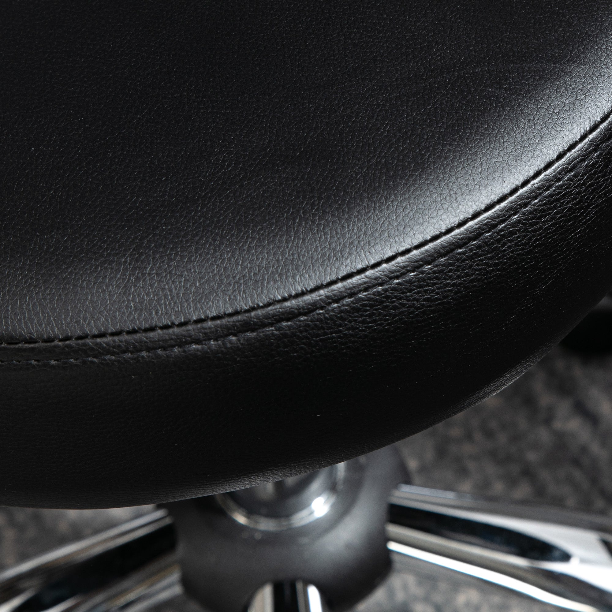 rolling stool adjustable height swivel salon stool with backrest, wheels, work stool for office, living room, faux leather, 45 x 54 x 73-88 cm, black