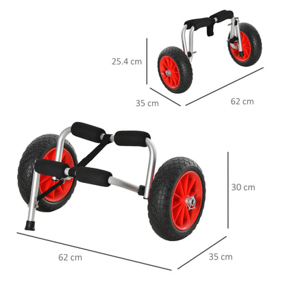 Foldable Kayak Transport Cart Boat Canoe Carrier Trailer Dolly Load 70kg with Universal Aluminum Canoe Carrier 62x35x30 cm