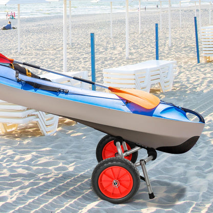 Foldable Kayak Transport Cart Boat Canoe Carrier Trailer Dolly Load 70kg with Universal Aluminum Canoe Carrier 62x35x30 cm