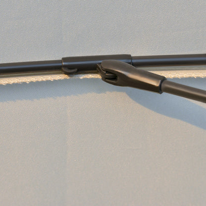 Terrace Umbrella Ø250 cm Outdoor Garden Umbrella with Adjustable Angle 18 Rods and Crank Waterproof Sunshade for Patio Terrace Cream