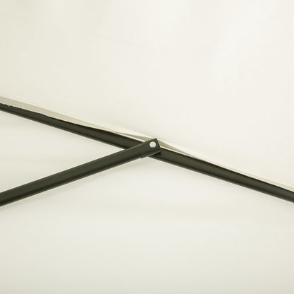 Rectangular Umbrella 230x130x245 cm Wall Parasol Half Umbrella with Crank UV Protection 30+ Waterproof Umbrella for Balcony Terrace Garden Beige