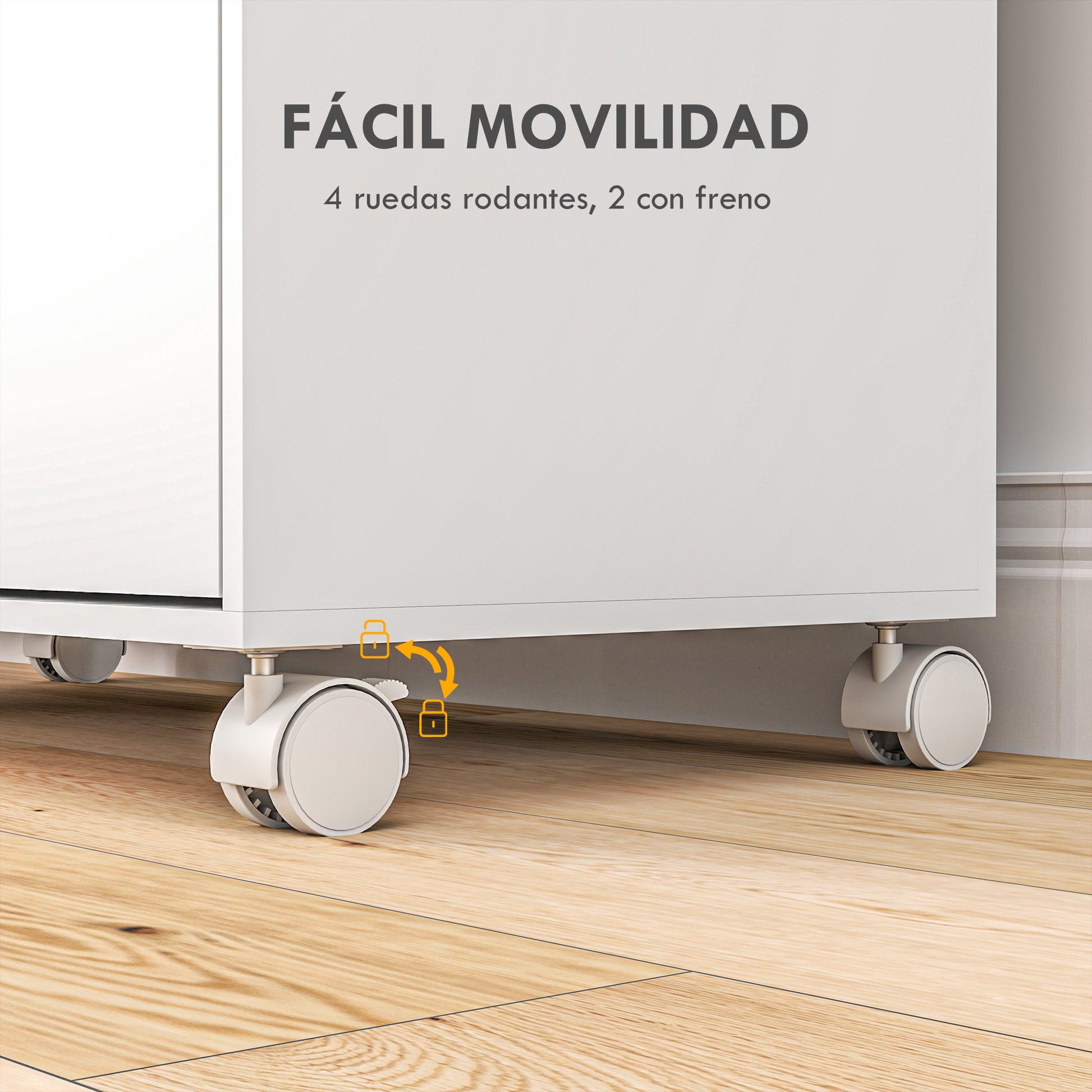 Wood Ironing Cabinet Ironing Board Foldable with Wheels Hanging Rail Open Shelf Adjustable Shelves for Living Room Bedroom 127x42.5x99 cm White