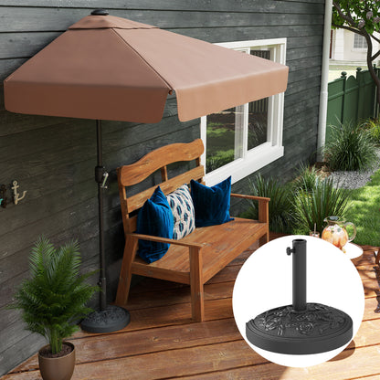 Semi-Circular Umbrella Base Umbrella Stand Umbrella Stand with Cement Filling Weight 12 kg for Garden Terrace Black