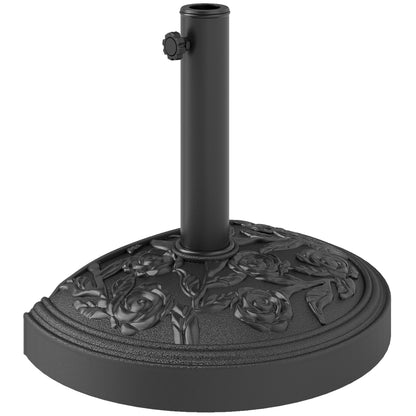 Semi-Circular Umbrella Base Umbrella Stand Umbrella Stand with Cement Filling Weight 12 kg for Garden Terrace Black