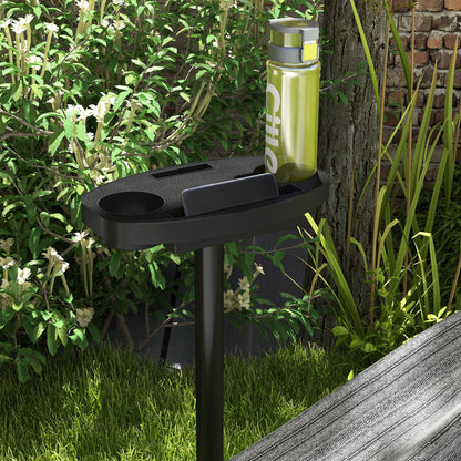 Hammock Stand, Hammock Stand with Side Shelf, Stand for Hammock, Up to 150 kg Load Capacity, Steel, Black, 285 x 125 x 110 cm
