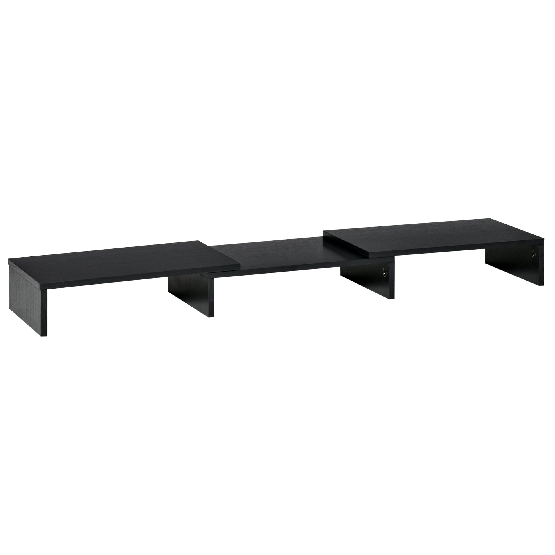 Monitor Stand Dual Screen Riser Adjustable Length and Swivel Angle Screen Stand for PC Notebook Laptop Printer 31.5-46 x 9.3 x 3.9 inches Black