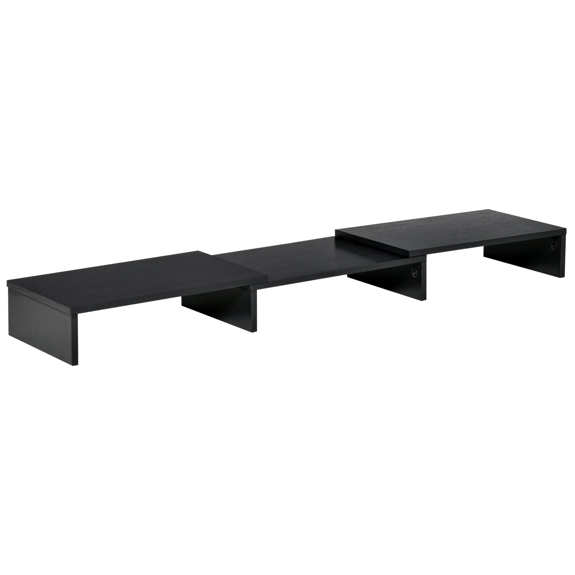 Monitor Stand Dual Screen Riser Adjustable Length and Swivel Angle Screen Stand for PC Notebook Laptop Printer 31.5-46 x 9.3 x 3.9 inches Black