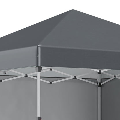 Pavilion approx. 3x3m, water-resistant Stable Winterproof Pop-up Folding Pavilion with 2 Side Walls, UV Protection 30+, Foldable Party Tent Garden Tent with Bag, Garden Pavilion for Camping, Dark Gray