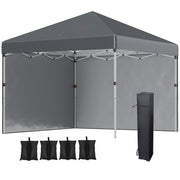 Pavilion approx. 3x3m, water-resistant Stable Winterproof Pop-up Folding Pavilion with 2 Side Walls, UV Protection 30+, Foldable Party Tent Garden Tent with Bag, Garden Pavilion for Camping, Dark Gray
