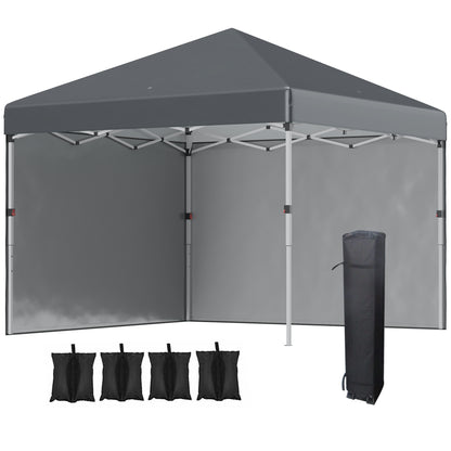 Pavilion approx. 3x3m, water-resistant Stable Winterproof Pop-up Folding Pavilion with 2 Side Walls, UV Protection 30+, Foldable Party Tent Garden Tent with Bag, Garden Pavilion for Camping, Dark Gray