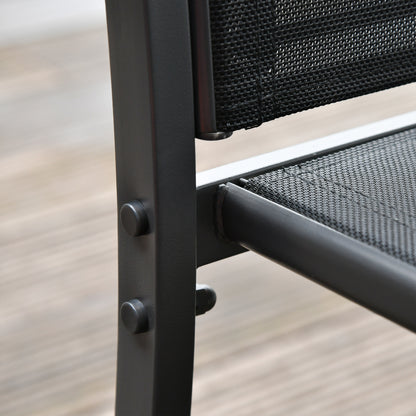 4-Piece Outdoor Garden Set with 2 Chairs, 1 Two-Seater Sofa, and Black Tempered Glass Coffee Table