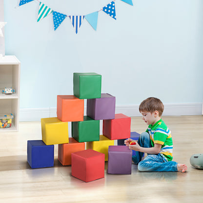 Building Block Set 12-Piece Foam Building Blocks Toy for Kids Foam Blocks for 1-3 Years OldChildren Faux Leather EPE