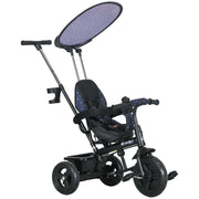 6-in-1 Tricycle with Push Handle from 9 Months up to 25 kg Children's Tricycle with Removable Sun Canopy, Safety Belt Cup Holder Basket Wheels Bike for 1-5 Years Children, Dark Blue
