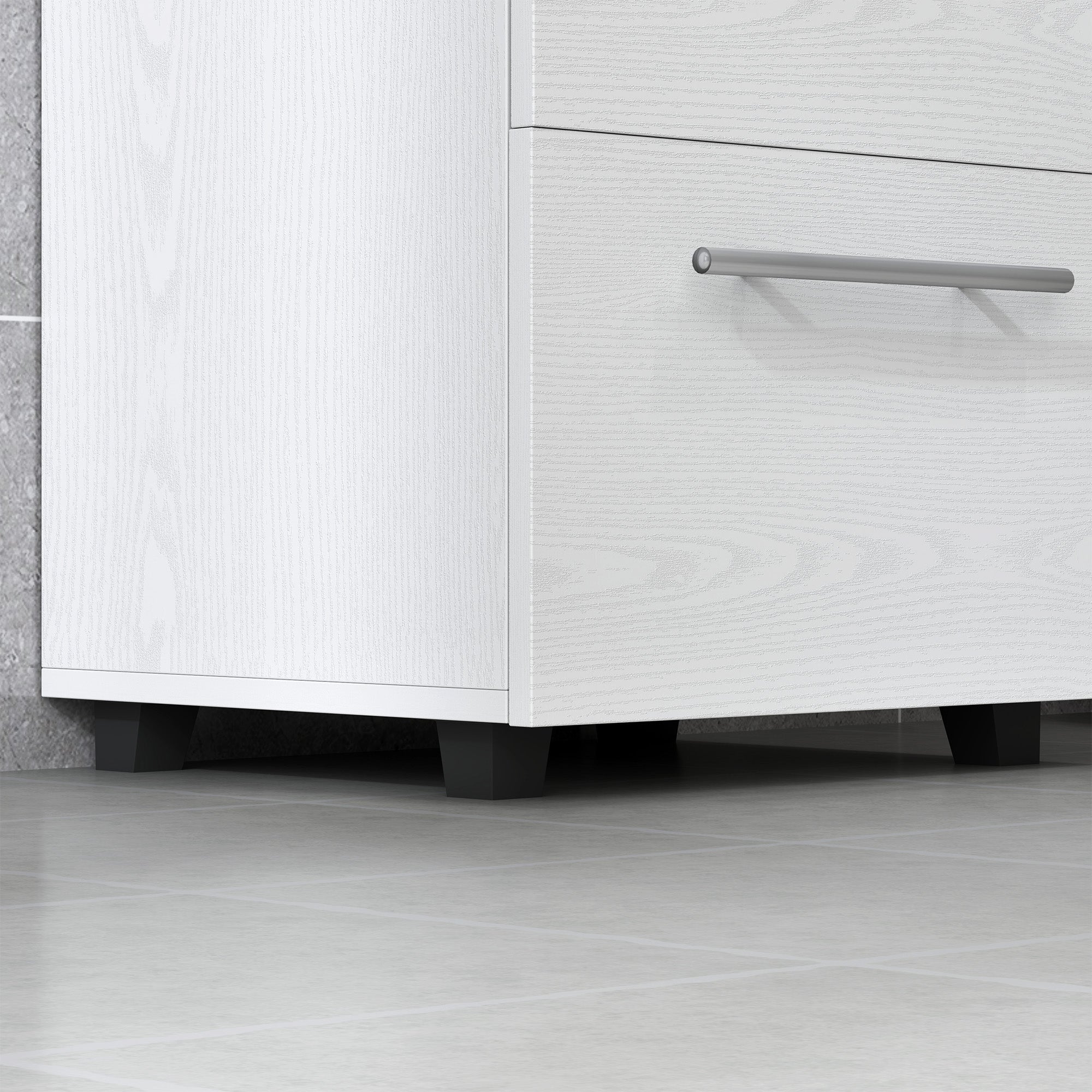 Sink Cabinet Under Cabinet with Cabinet Compartment, Drawer, Vanity Cabinet, Bathroom Cabinet with Anti-Tip Device for Wall-Mounted Basins White, 41.5 x 35.5 x 59 cm