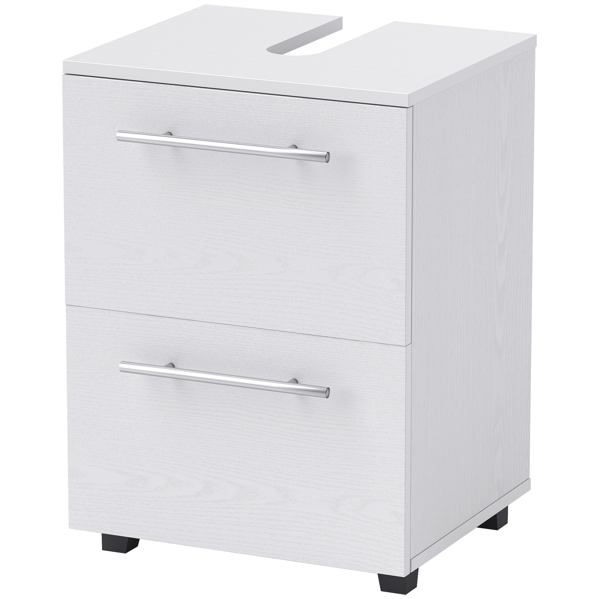 Sink Cabinet Under Cabinet with Cabinet Compartment, Drawer, Vanity Cabinet, Bathroom Cabinet with Anti-Tip Device for Wall-Mounted Basins White, 41.5 x 35.5 x 59 cm