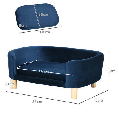 Indoor Dog Bed, Sofa for Small Cats or Dogs Up to 10kg, Navy Blue