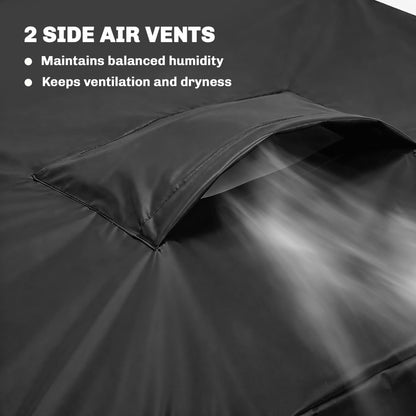 Protective Cover for Patio Furniture — Weatherproof, Waterproof V-Shaped Cover, Anti-UV 420D Oxford Fabric, Windproof, for Patio Tables & Terrace Furniture, 216 x 216 x 78 cm (85 x 85 x 30.7 in) — Black