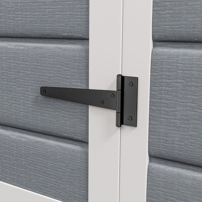 Tool Shed 2.12m² 183x134x210 cm Equipment Shed with Gable Roof Lockable Door Windows Floor Plate Weatherproof Garden House Outdoor Garden Shed Cabinet for Backyard Exterior Gray