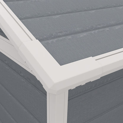 Tool Shed 2.12m² 183x134x210 cm Equipment Shed with Gable Roof Lockable Door Windows Floor Plate Weatherproof Garden House Outdoor Garden Shed Cabinet for Backyard Exterior Gray