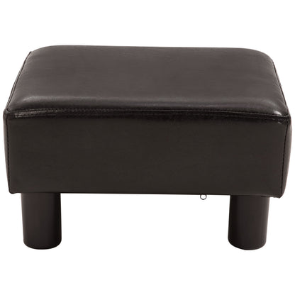 Footstool Stool with Faux Leather Modern Ottoman Footrest Footstool for Bedroom, Living Room, Brown
