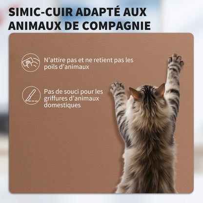 Ergonomic Office Chair with Footrest — Adjustable Height, Lumbar Support, 360° Swivel, Pet-Friendly PU Leather, Brown