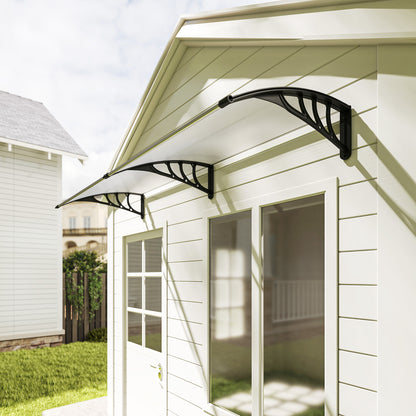 Clear Canopy Awning for Front Door 75x195x23 cm Cover 5mm Polycarbonate Sunshade Rain Protection for Outdoor Aluminum Transparent