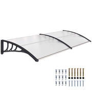 Clear Canopy Awning for Front Door 75x195x23 cm Cover 5mm Polycarbonate Sunshade Rain Protection for Outdoor Aluminum Transparent