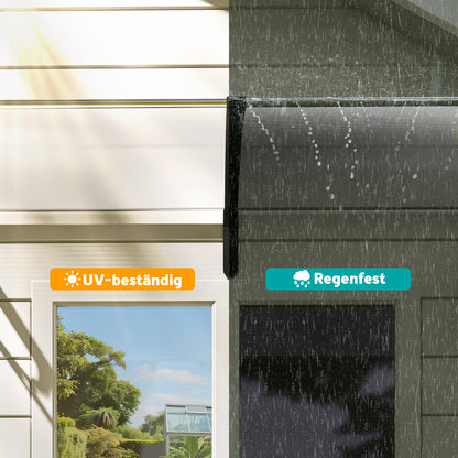 Clear Canopy Awning for Front Door 75x195x23 cm Cover 5mm Polycarbonate Sunshade Rain Protection for Outdoor Aluminum Transparent