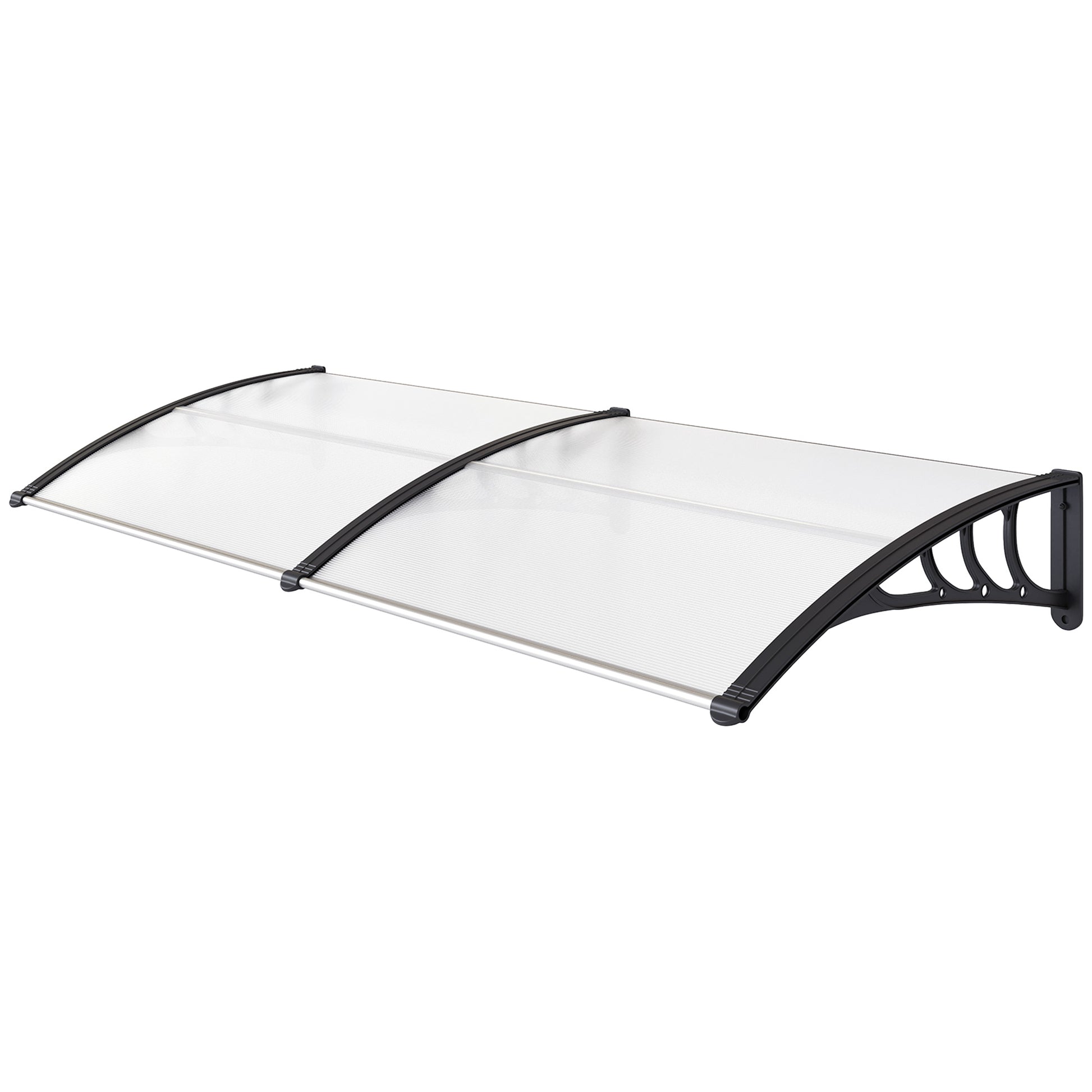 Clear Canopy Awning for Front Door 75x195x23 cm Cover 5mm Polycarbonate Sunshade Rain Protection for Outdoor Aluminum Transparent