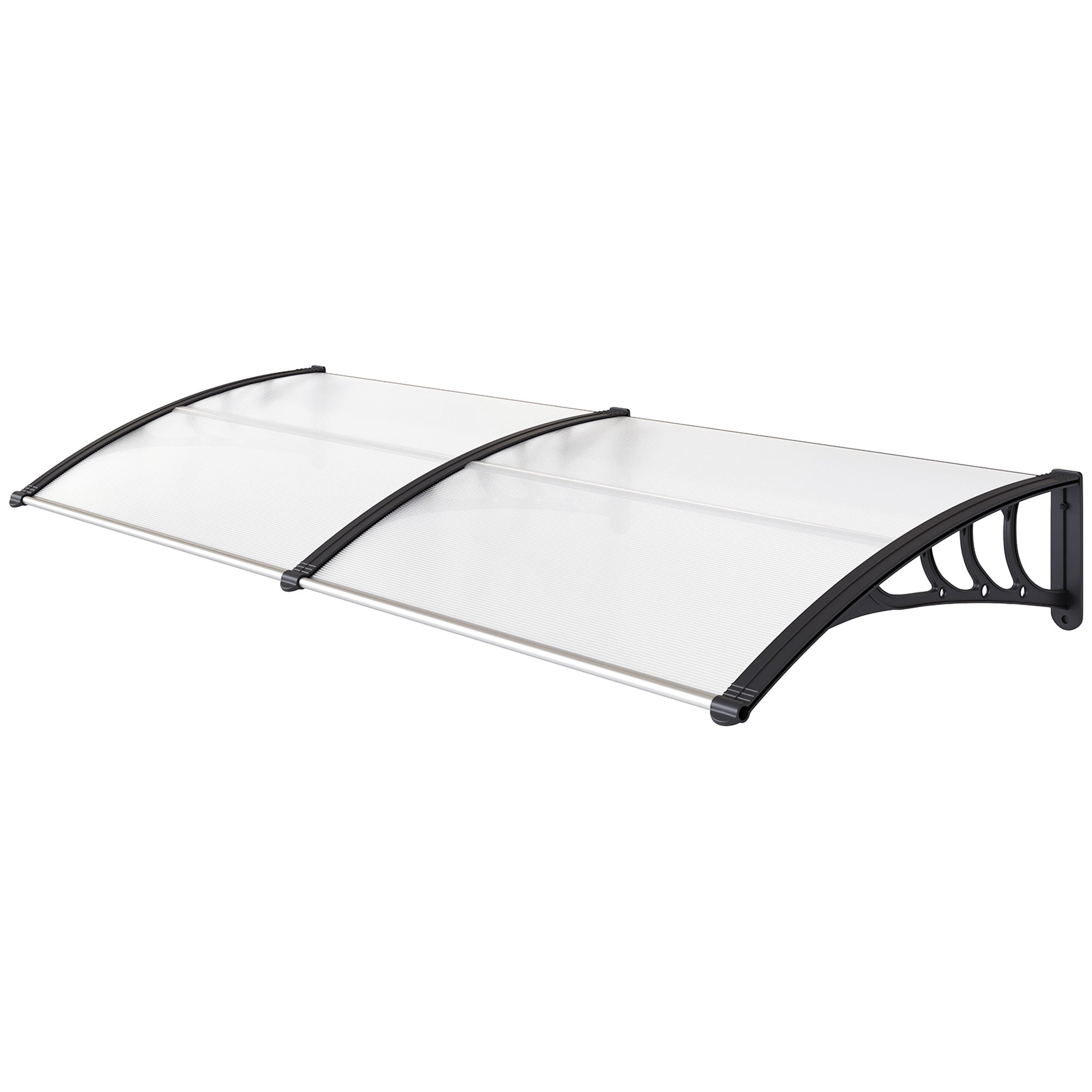 Clear Canopy Awning for Front Door 75x195x23 cm Cover 5mm Polycarbonate Sunshade Rain Protection for Outdoor Aluminum Transparent