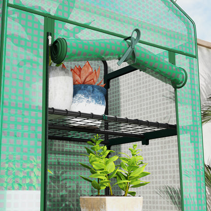 Greenhouse with Roll-up Door, Shelves, Winterproof Greenhouse Made of Steel, Greenhouse for Balcony, Garden, Tomato House 69 x 49 x 193 cm, Tomato Greenhouse for Tomatoes, Flowers, Greenery
