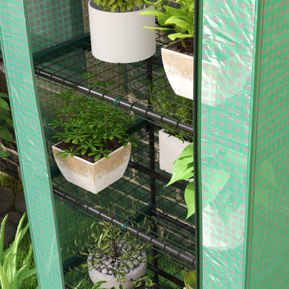 Greenhouse with Roll-up Door, Shelves, Winterproof Greenhouse Made of Steel, Greenhouse for Balcony, Garden, Tomato House 69 x 49 x 193 cm, Tomato Greenhouse for Tomatoes, Flowers, Greenery