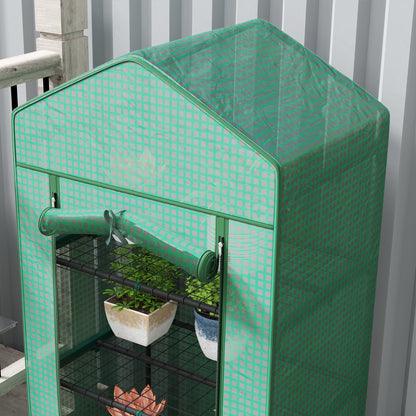 Greenhouse with Roll-up Door, Shelves, Winterproof Greenhouse Made of Steel, Greenhouse for Balcony, Garden, Tomato House 69 x 49 x 193 cm, Tomato Greenhouse for Tomatoes, Flowers, Greenery