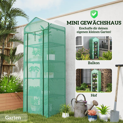 Greenhouse with Roll-up Door, Shelves, Winterproof Greenhouse Made of Steel, Greenhouse for Balcony, Garden, Tomato House 69 x 49 x 193 cm, Tomato Greenhouse for Tomatoes, Flowers, Greenery