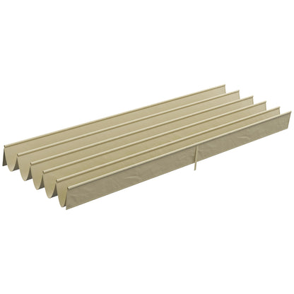 Replacement Canopy for 4 x 3 m Pergola, waterproof retractable wave canopy with rain drainage holes, winter-resistant shade cover for garden, terrace, Beige