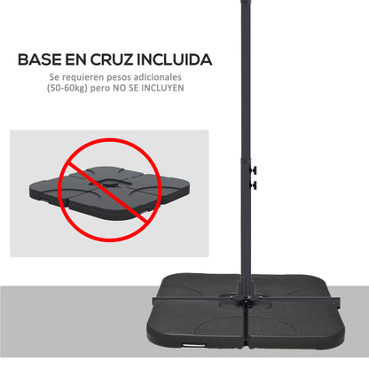 294x193 cm Eccentric Parasol Garden Umbrella with Cross Base and Crank Waterproof UV Protection Umbrella for Terrace Patio Dark Gray