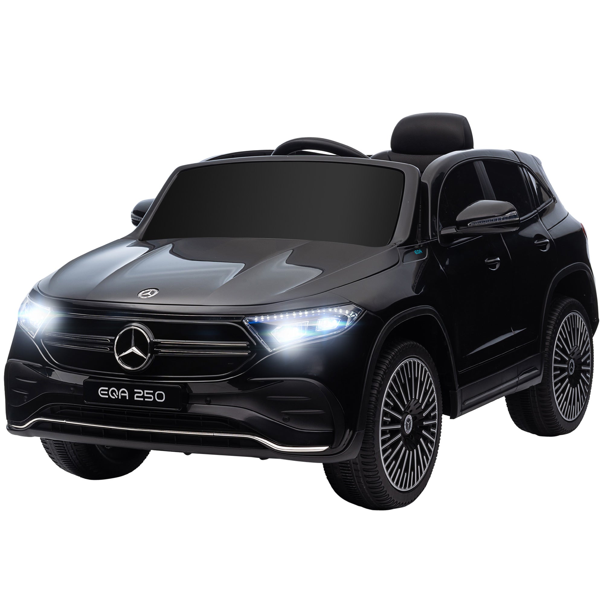Kids Electric Car 12V Mercedes-Benz EQA Electric Vehicle with Remote Control, Kids Car with MP3 Player, Headlights, Portable Battery, 3-8 km/h, for Kids Ages 3-8, Black