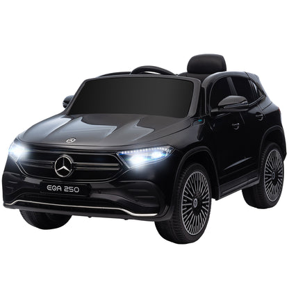 Kids Electric Car 12V Mercedes-Benz EQA Electric Vehicle with Remote Control, Kids Car with MP3 Player, Headlights, Portable Battery, 3-8 km/h, for Kids Ages 3-8, Black