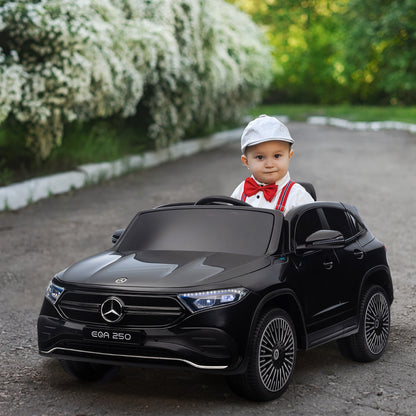 Kids Electric Car 12V Mercedes-Benz EQA Electric Vehicle with Remote Control, Kids Car with MP3 Player, Headlights, Portable Battery, 3-8 km/h, for Kids Ages 3-8, Black