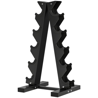 SPORTNOW Dumbbell Rack, Dumbbell Stand for 10 Dumbbells, Dumbbell Rack with 5 Levels, Dumbbell Tree with Steel Frame, Dumbbell Stand up to 100 kg Load Capacity Squat Rack Dumbbell Stand