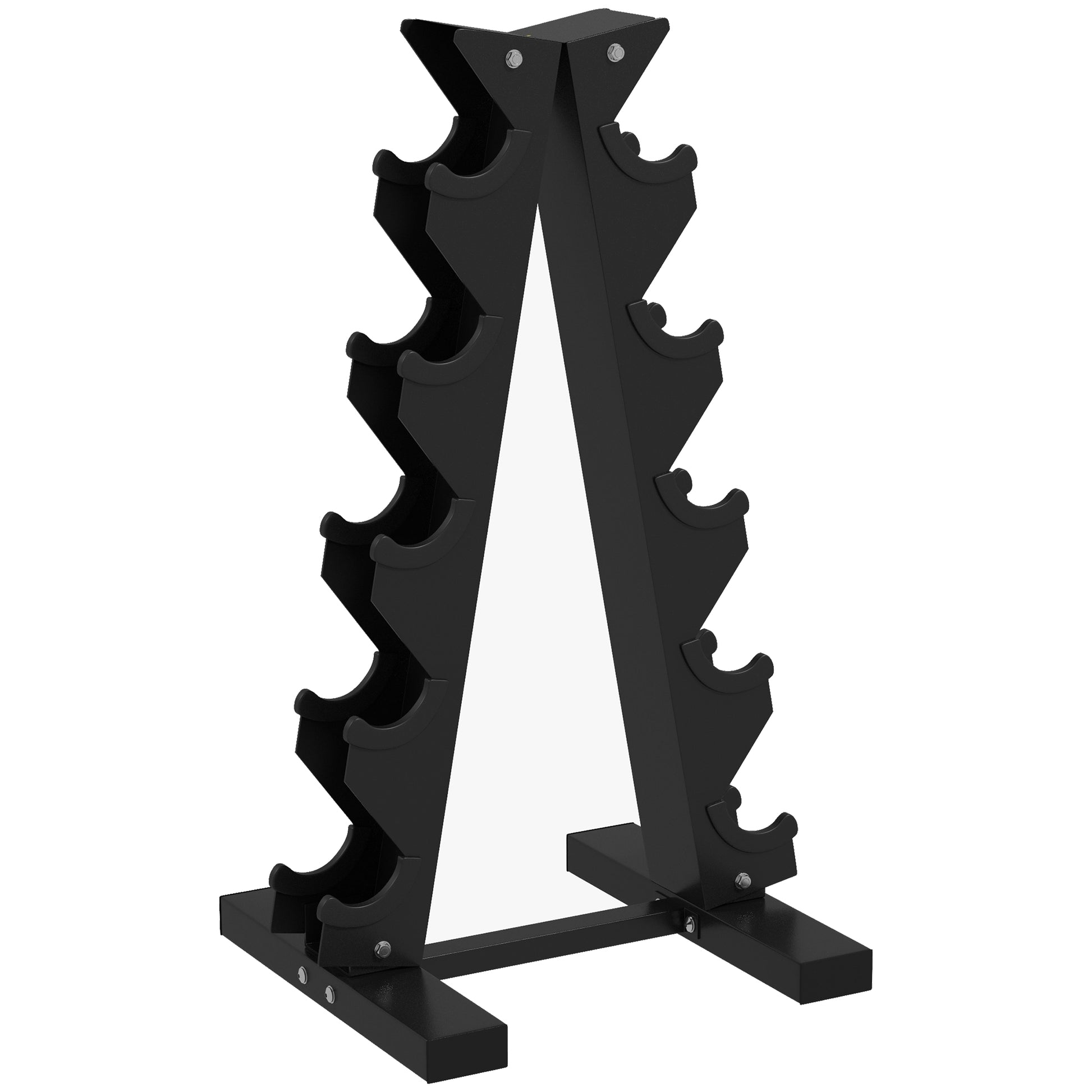 SPORTNOW Dumbbell Rack, Dumbbell Stand for 10 Dumbbells, Dumbbell Rack with 5 Levels, Dumbbell Tree with Steel Frame, Dumbbell Stand up to 100 kg Load Capacity Squat Rack Dumbbell Stand